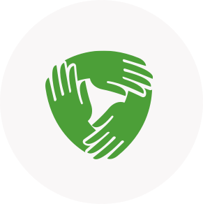 collaboratory icon of hands holding 